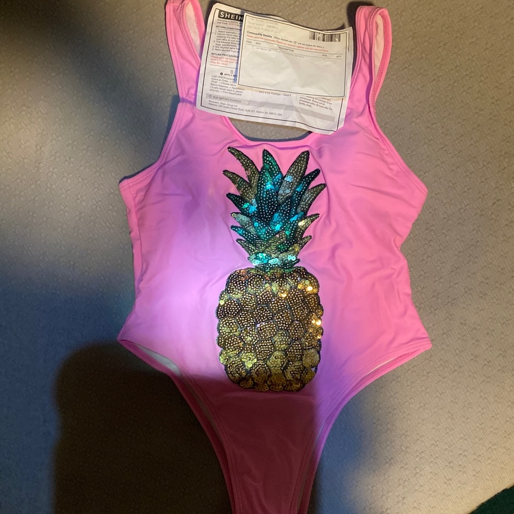 Swimsuit sequin pineapple design (one piece)